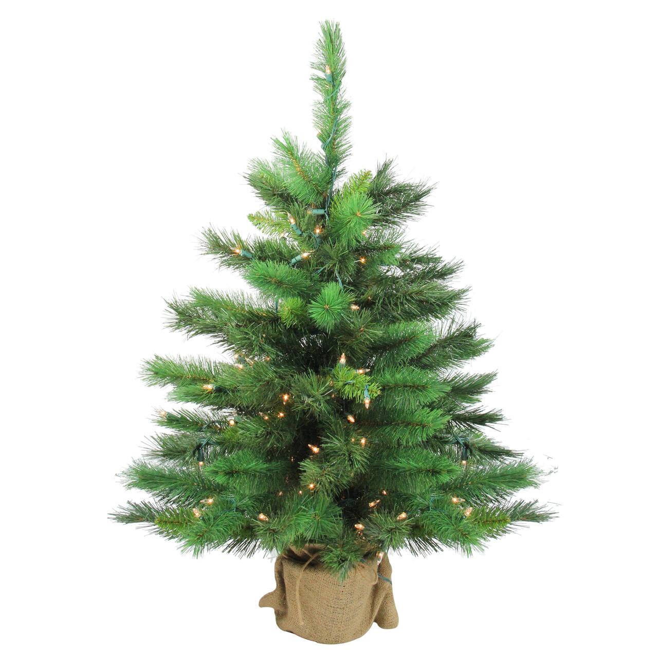 3ft. Pre-Lit New Carolina Spruce Artificial Potted Christmas Tree, Clear Lights